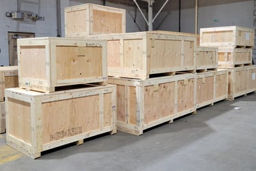 Custom crates built for export shipment