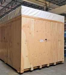 Optics machinery packaged and ready for export shipment