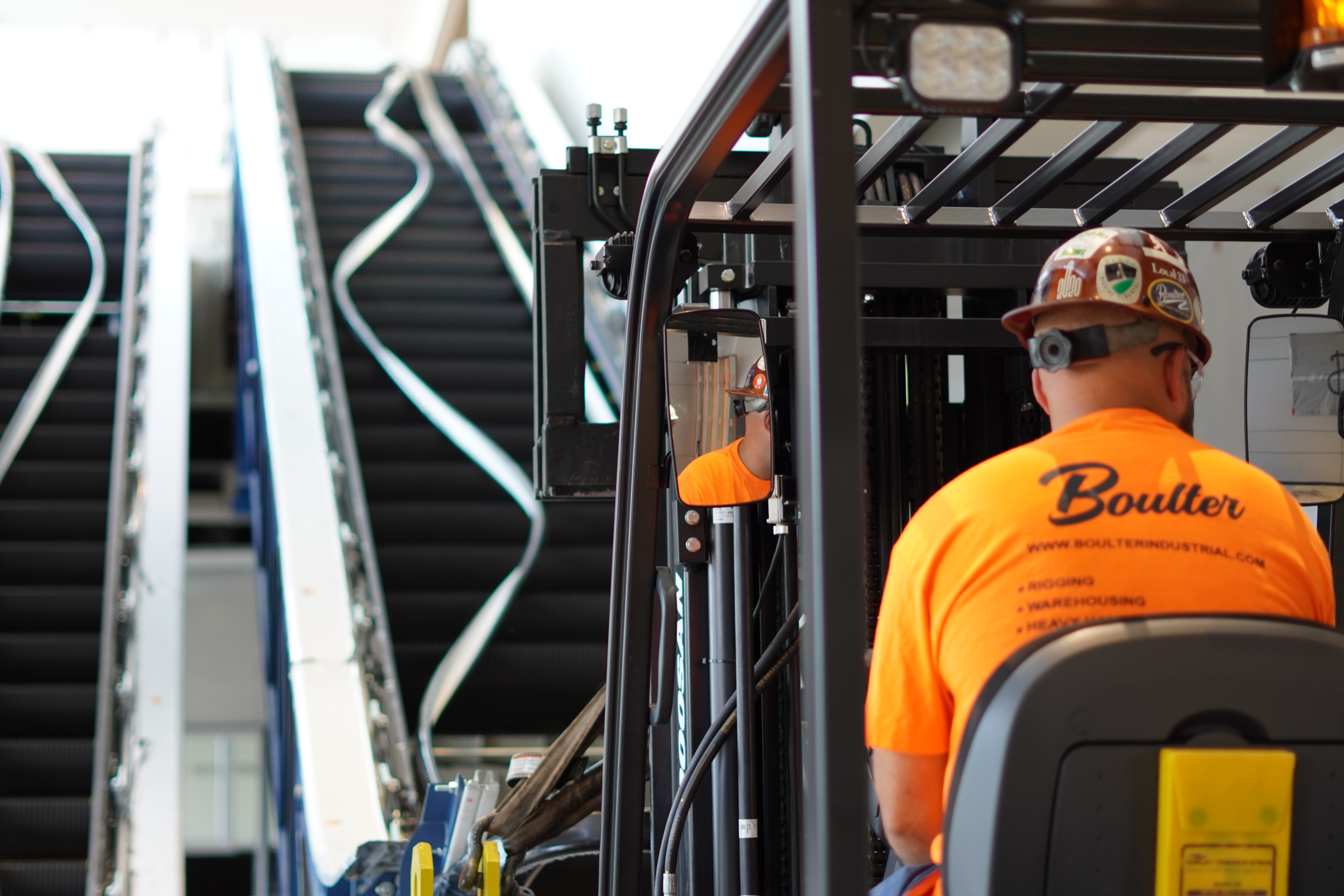 Escalators being installed at The Joseph A. Floreano Convention Center 