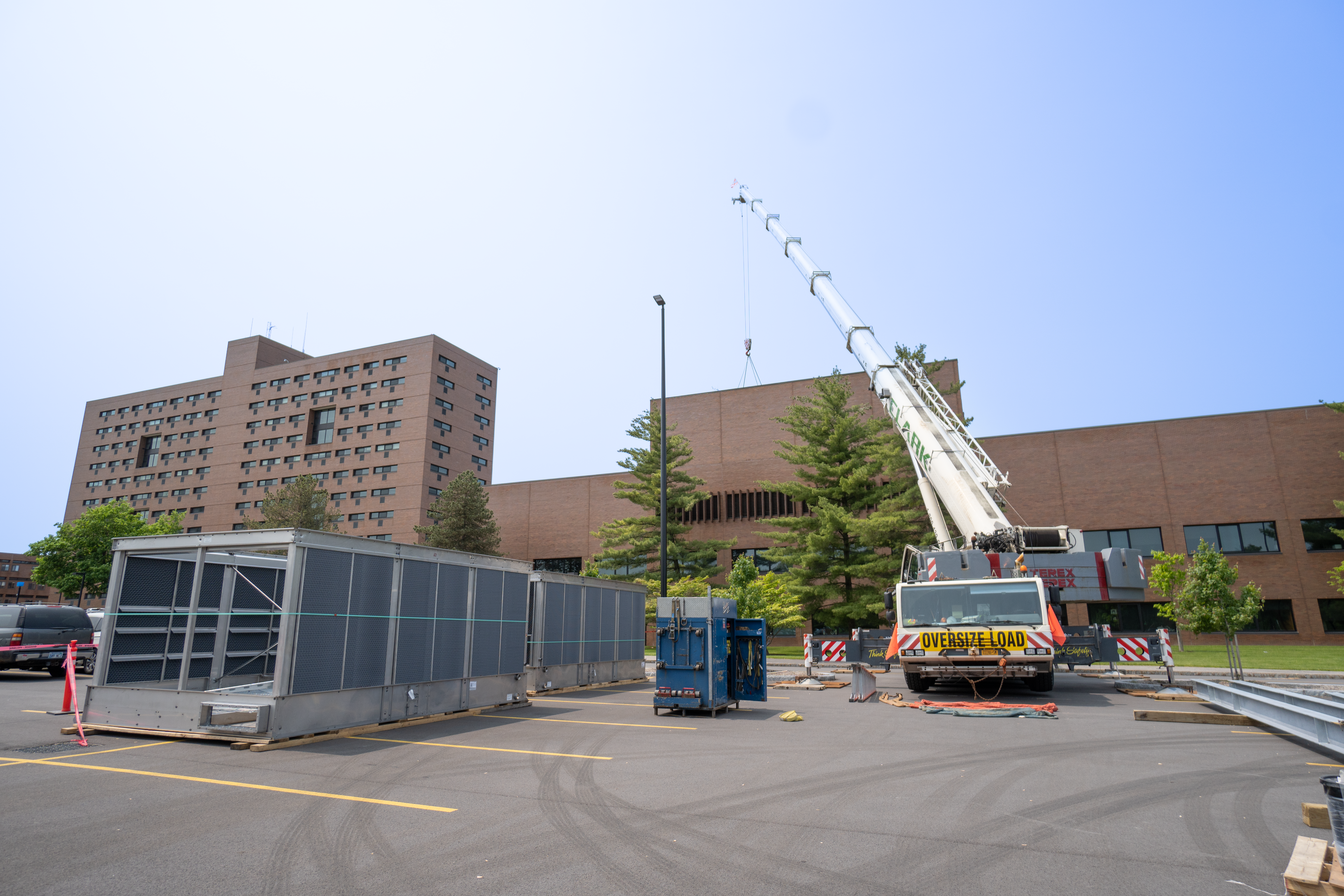 Wide angle shot of RIT campus with cooling tower replacement